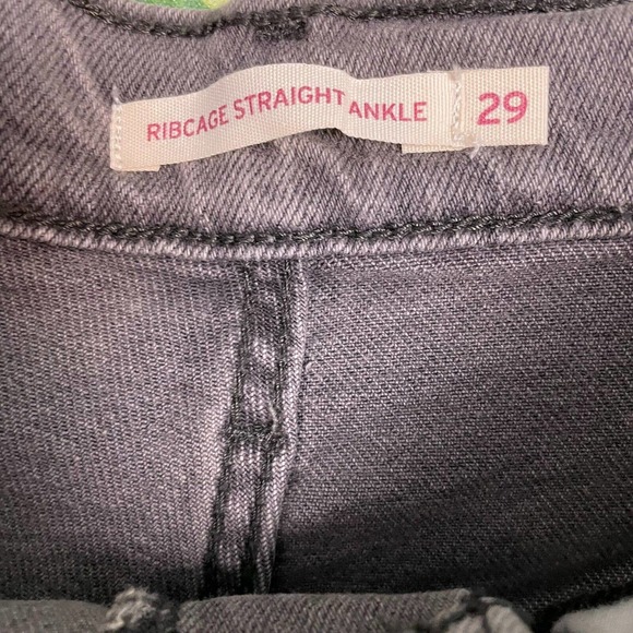 Levi's Ribcage Straight Ankle Womens 29x27 Light Wash Gray Denim High Rise New - Picture 9 of 11